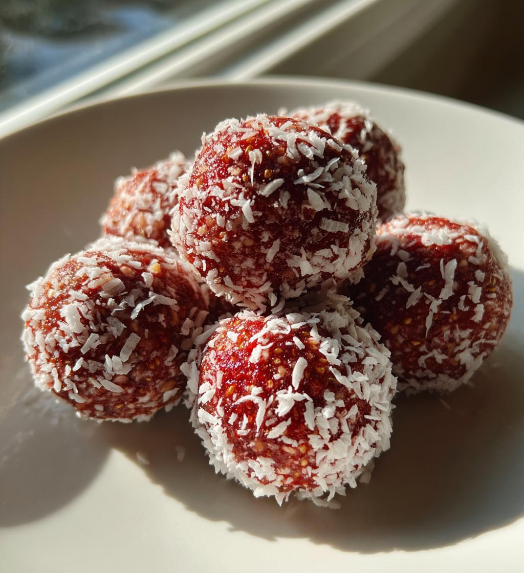 strawberry shortcake energy bites