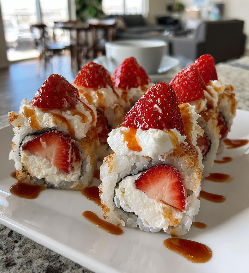 strawberry shortcake sushi - detail 1