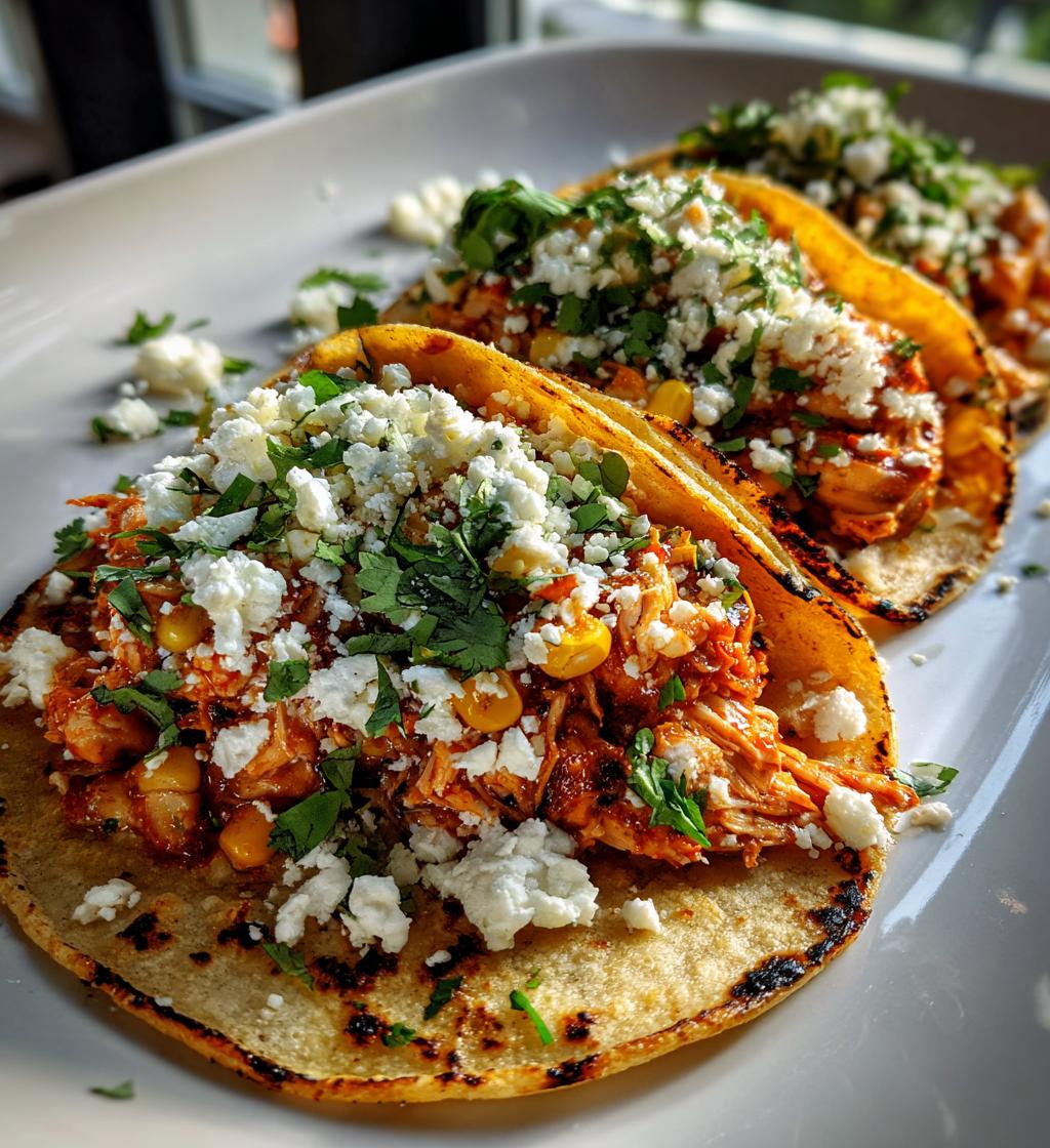 street corn chicken tacos - detail 1