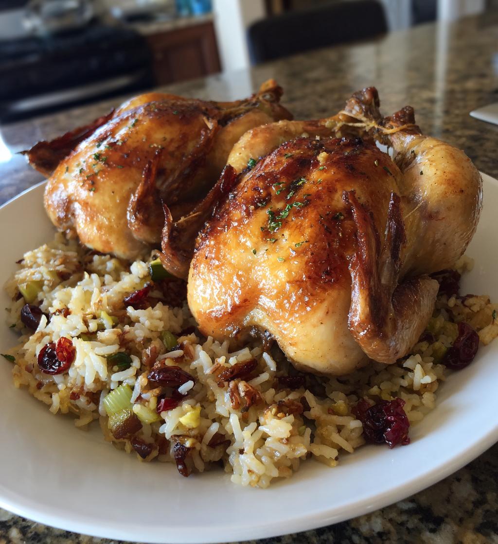 stuffed cornish game hens - detail 1