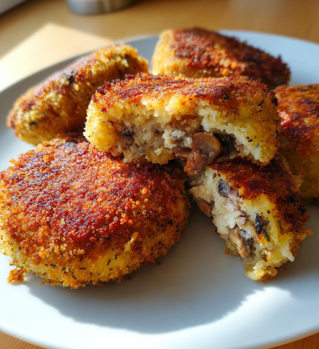 stuffed potato cakes meat mushrooms - detail 1