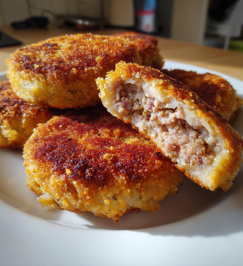 stuffed potato cakes meat mushrooms