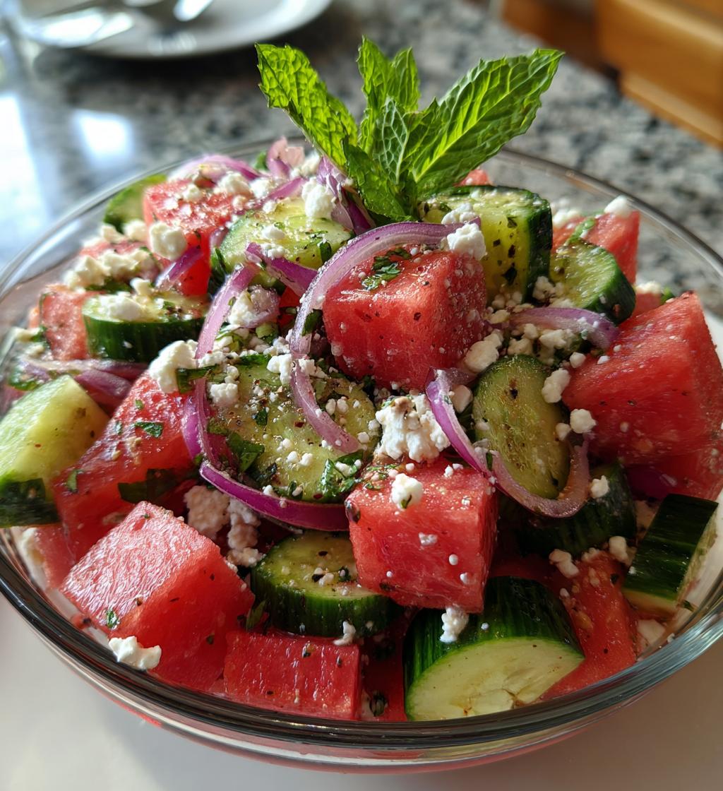 summer perfect watermelon cucumber salad