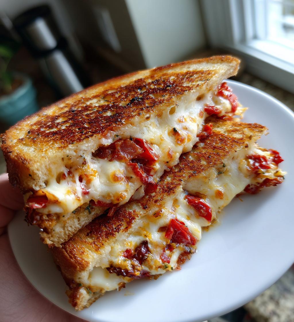 sun dried tomato bacon pesto grilled cheese
