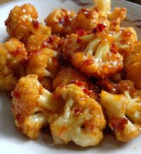 sweet and spicy baked cauliflower