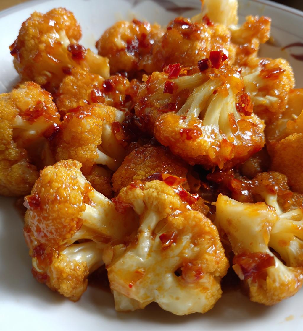 sweet and spicy baked cauliflower