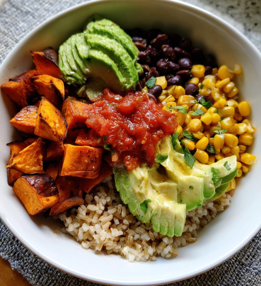 sweet potato burrito bowl - detail 1