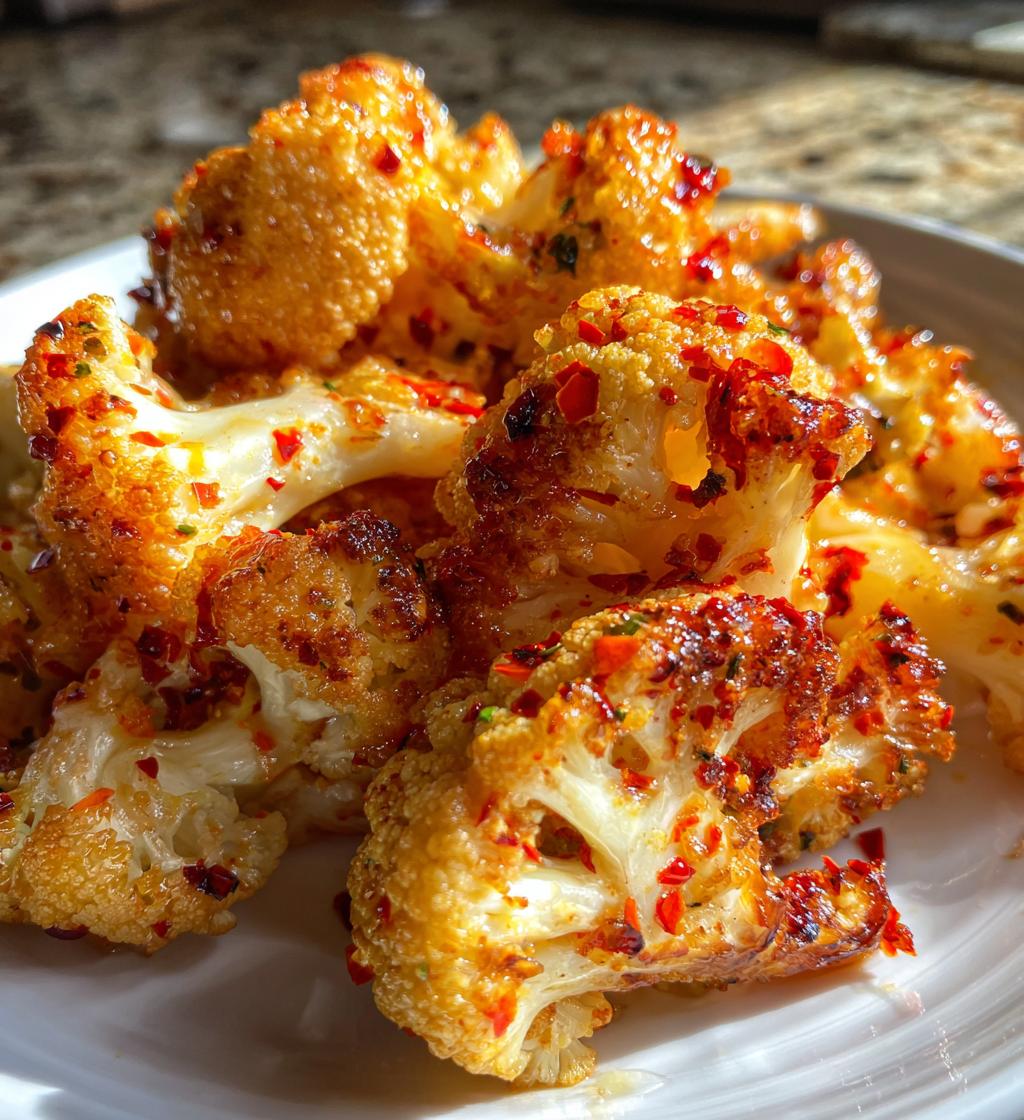 sweet spicy baked cauliflower