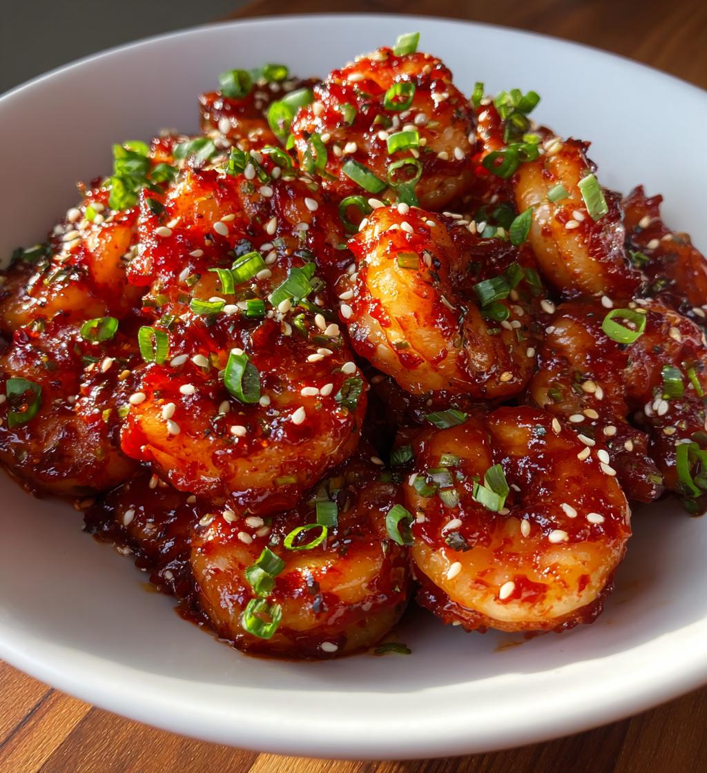 sweet spicy gochujang shrimp