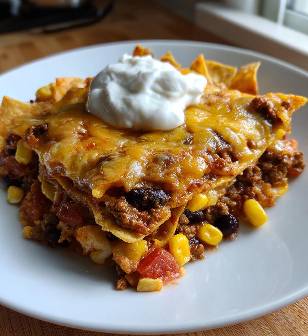 taco bake casserole - detail 1