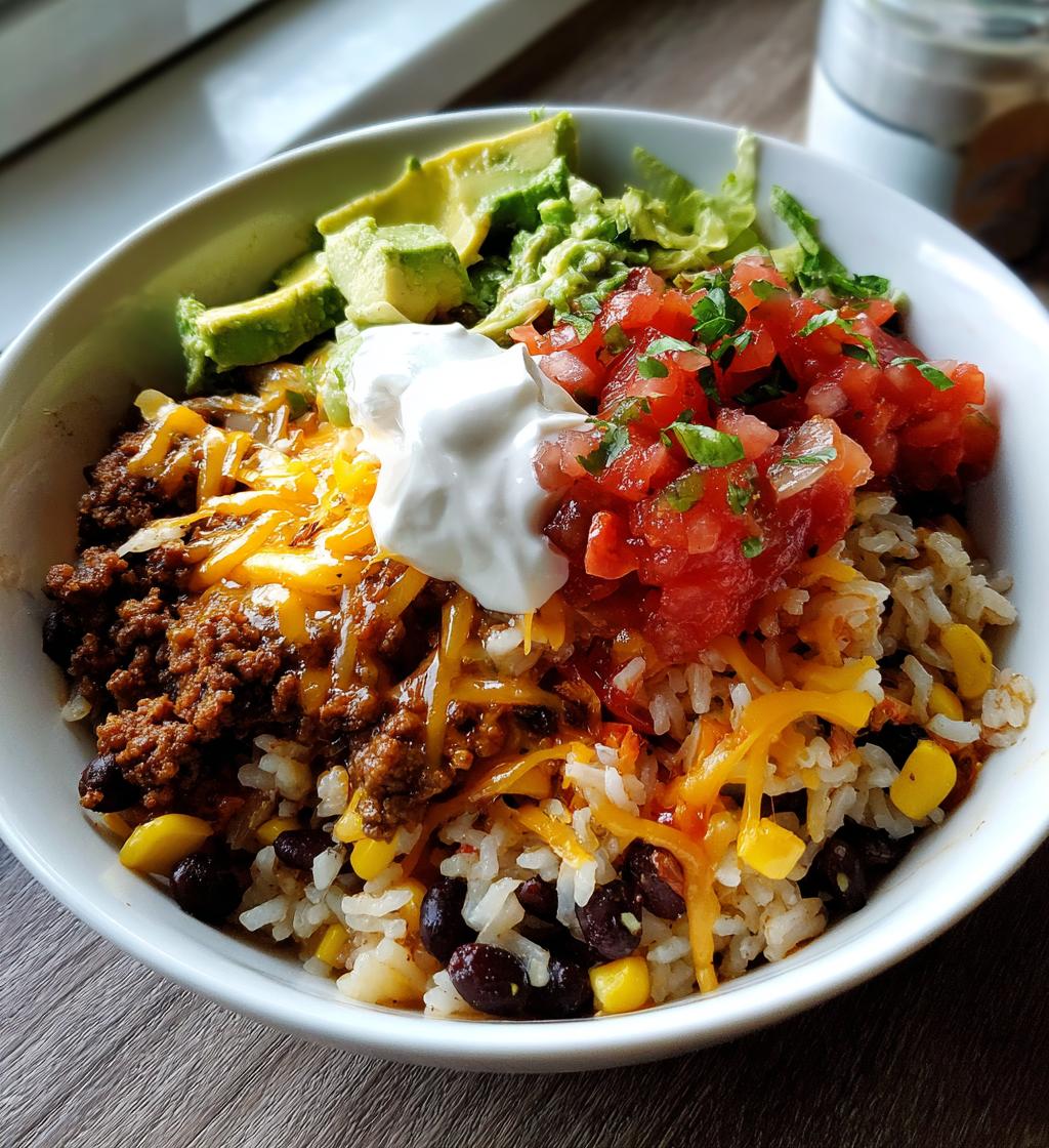 taco rice bowl - detail 1