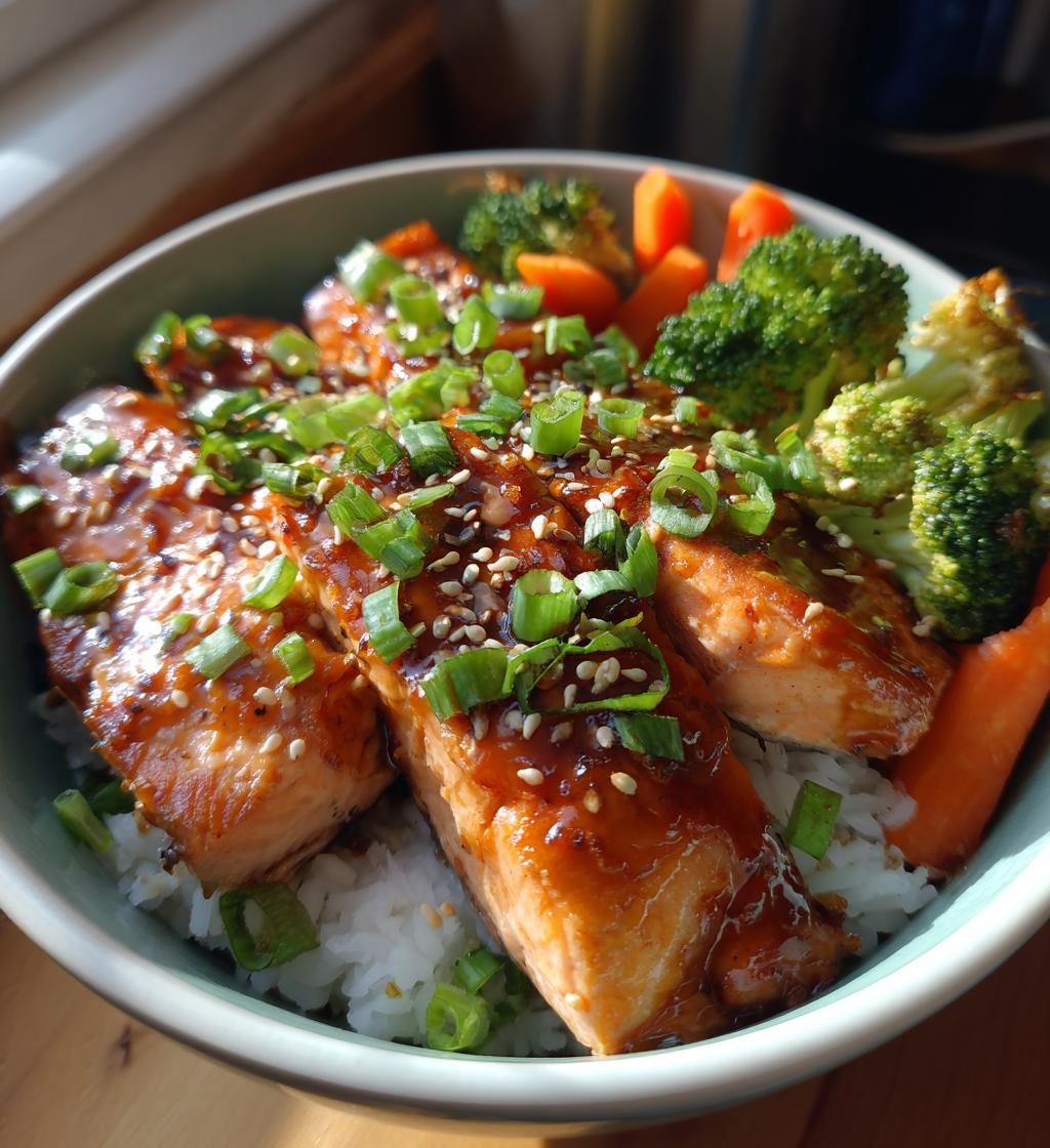 teriyaki salmon bowl - detail 1