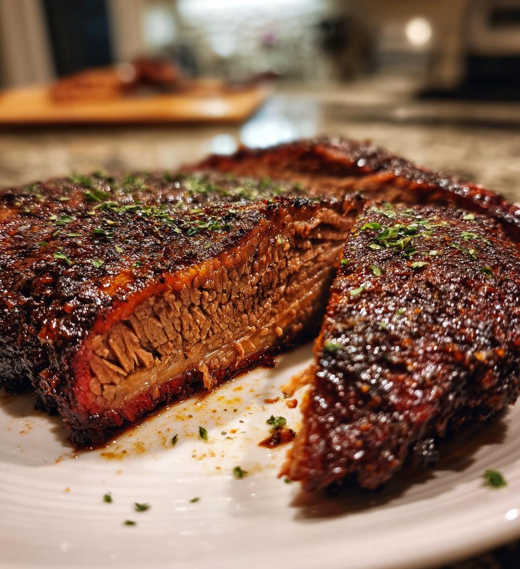 texas style brisket in the oven - detail 1
