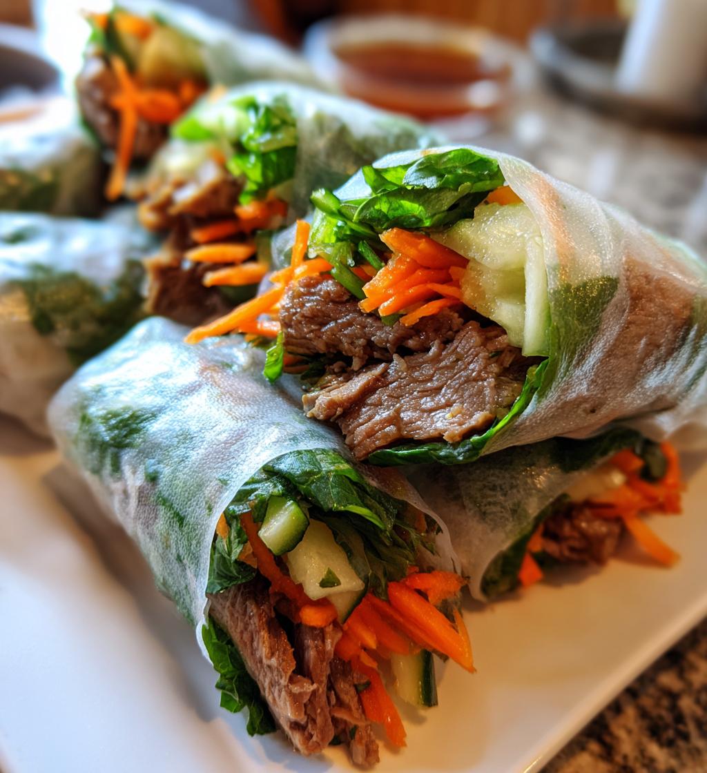 thai basil beef rolls - detail 1
