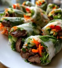 thai basil beef rolls