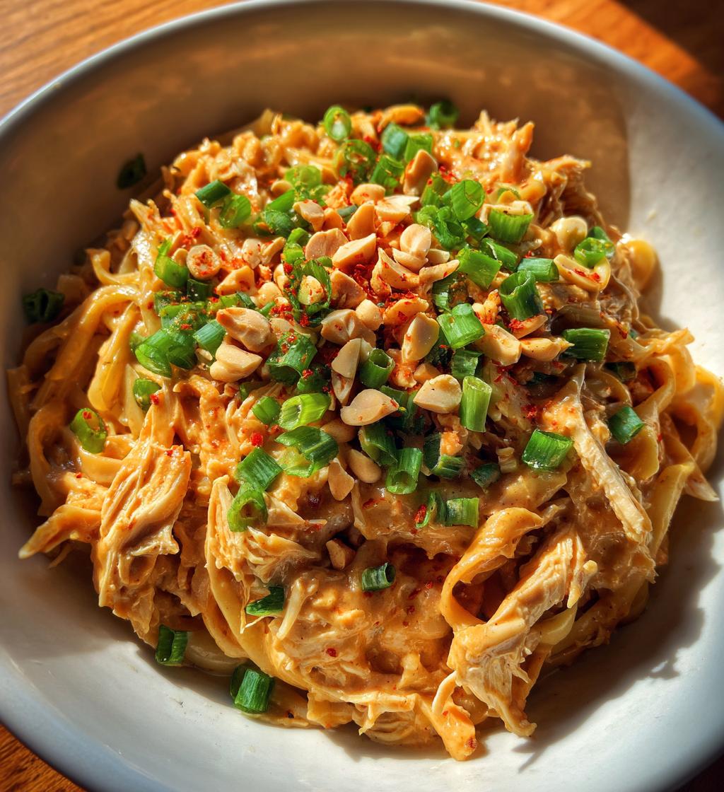 thai peanut noodles with chicken - detail 1