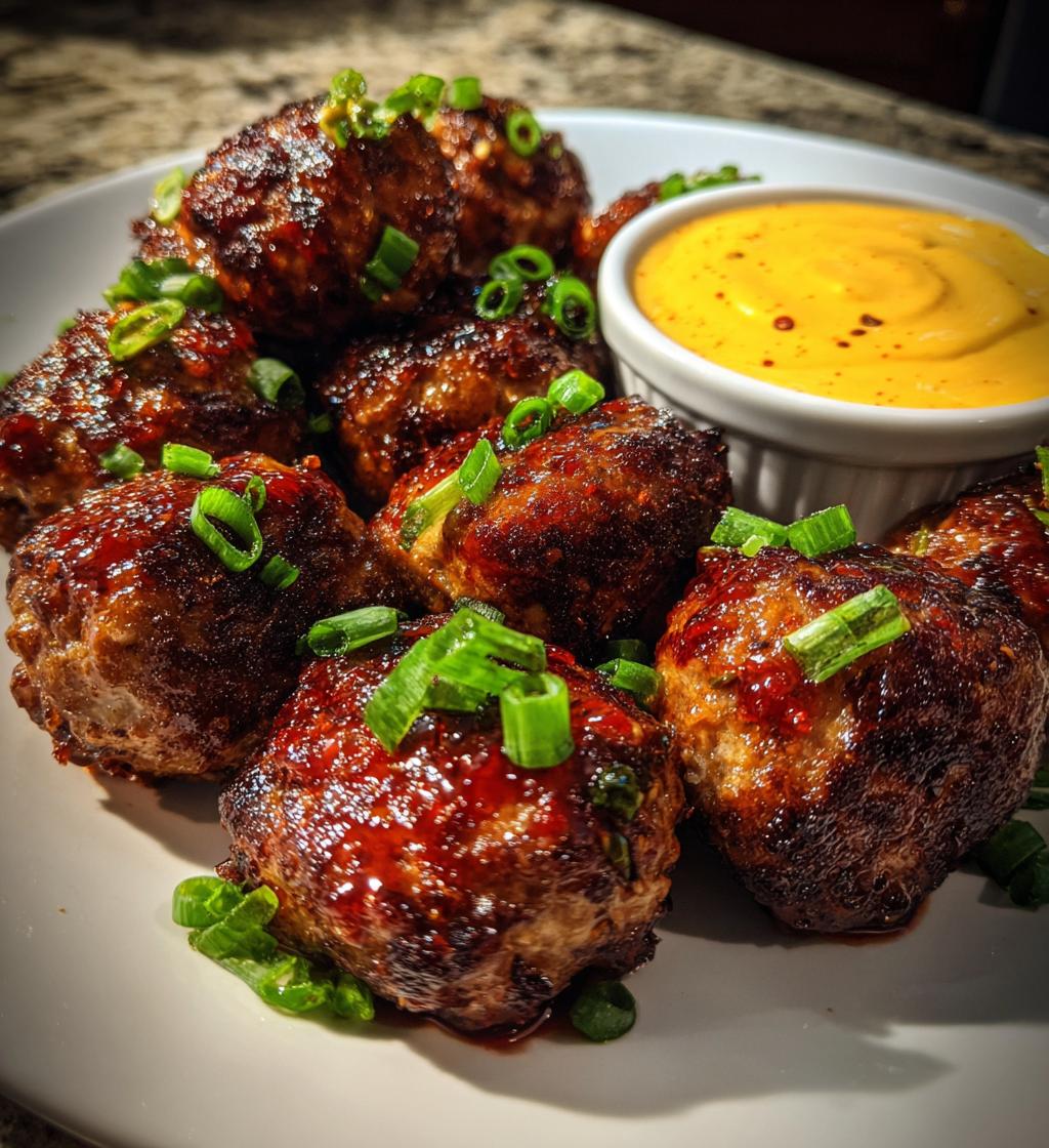 the best korean bbq meatballs with spicy mayo dip - detail 1