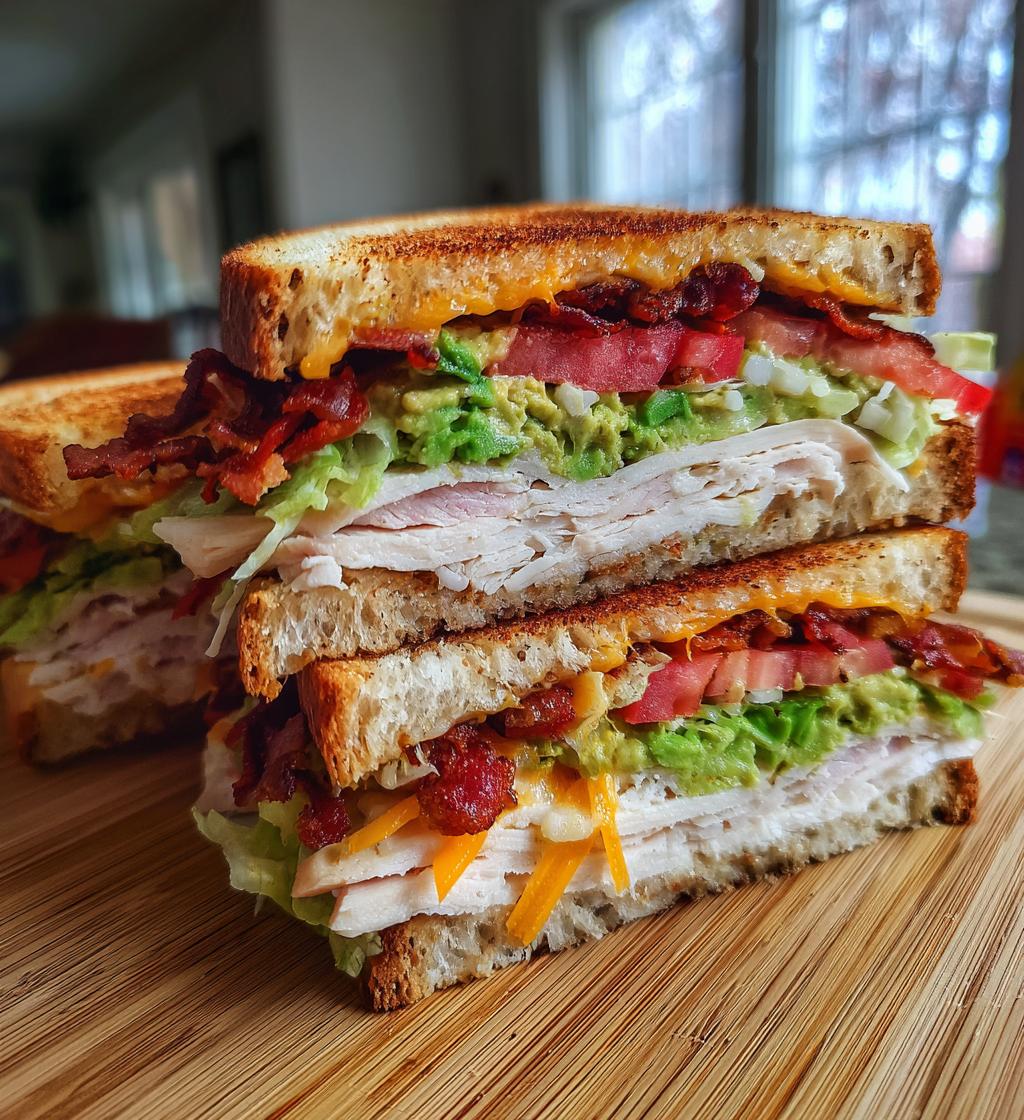 turkey avocado club sandwich