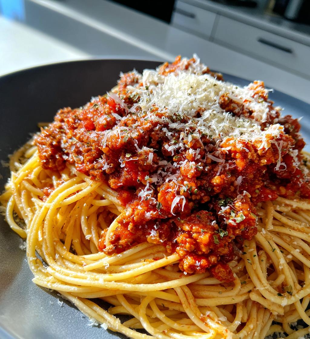 turkey bolognese spaghetti - detail 1