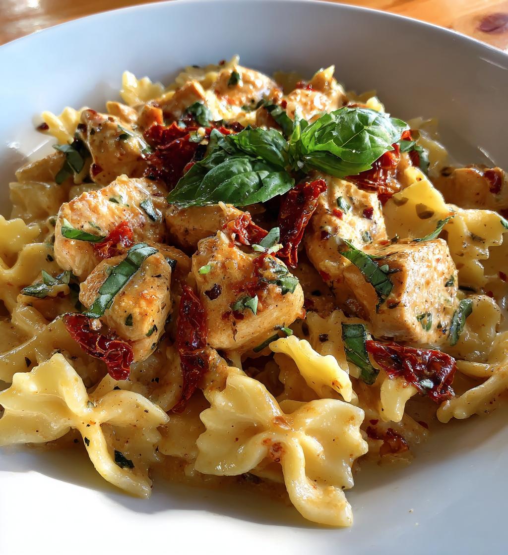 tuscan garlic chicken bites sun dried tomato cajun alfredo pasta
