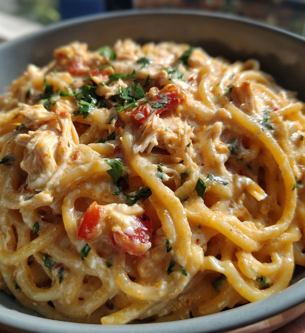 ultimate cheesy chicken spaghetti - detail 1