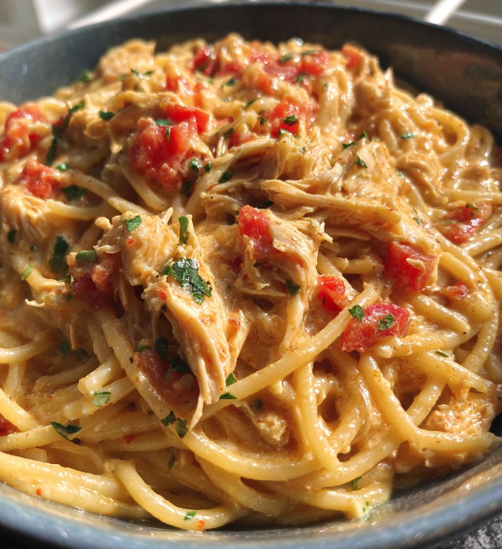 ultimate cheesy chicken spaghetti
