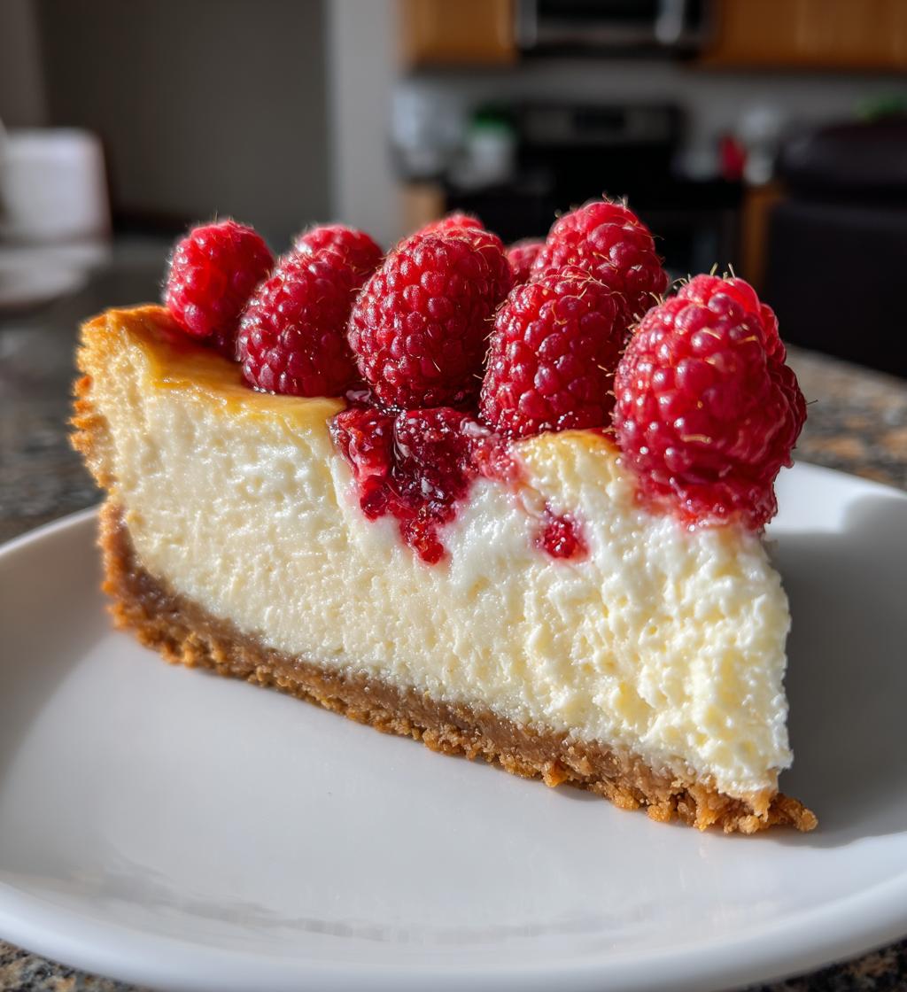 vegan baked raspberry cheesecake - detail 1