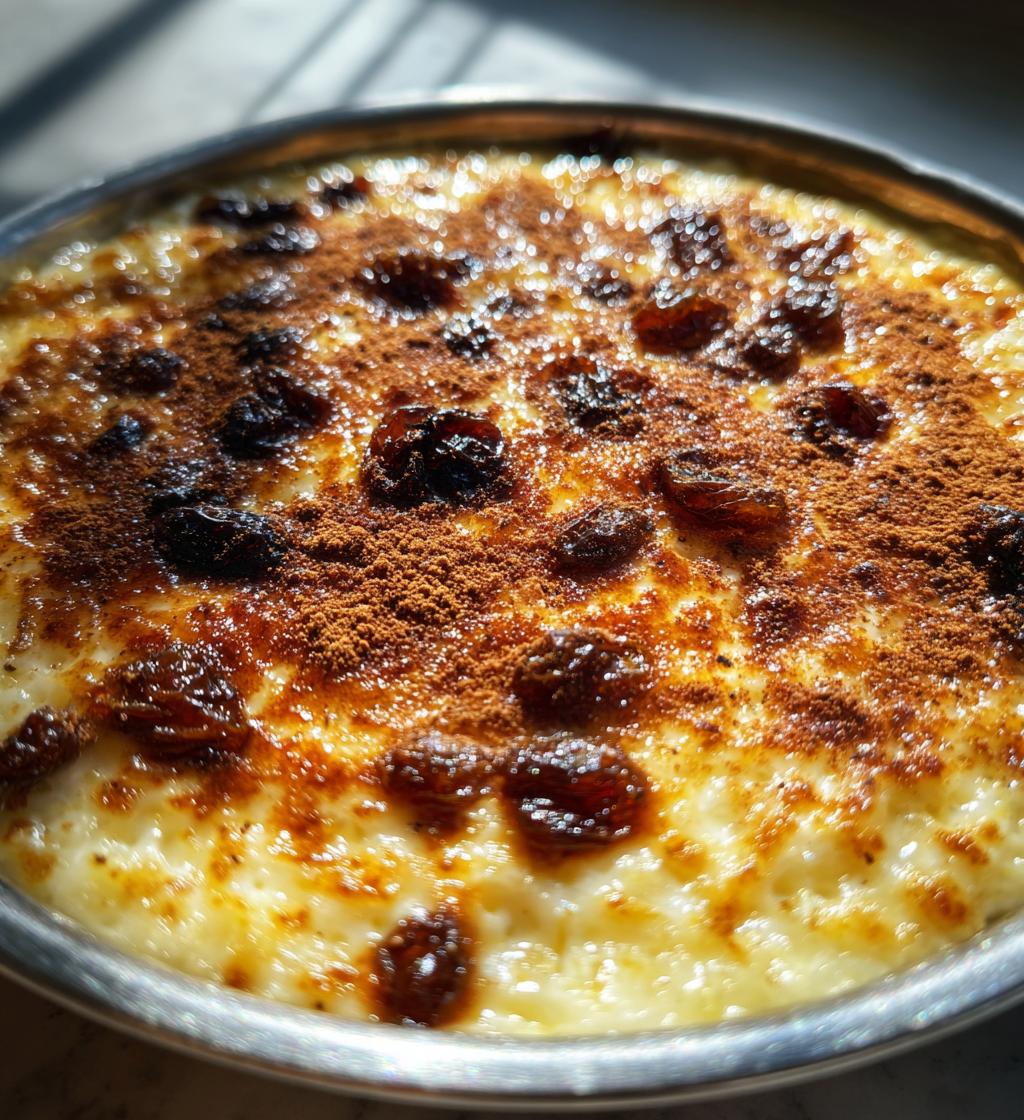 vegan baked rice pudding - detail 1