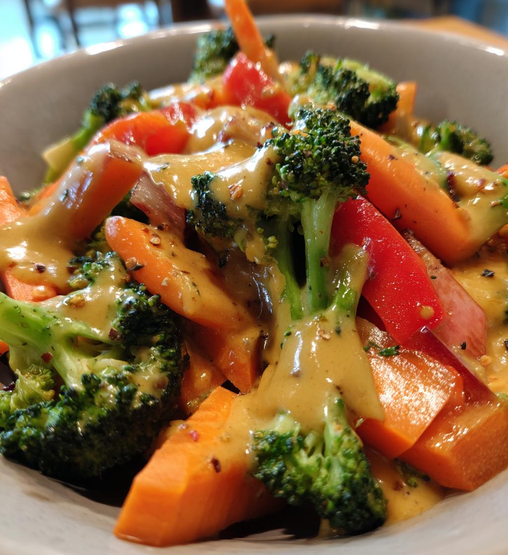 vegetable stir fry with peanut sauce