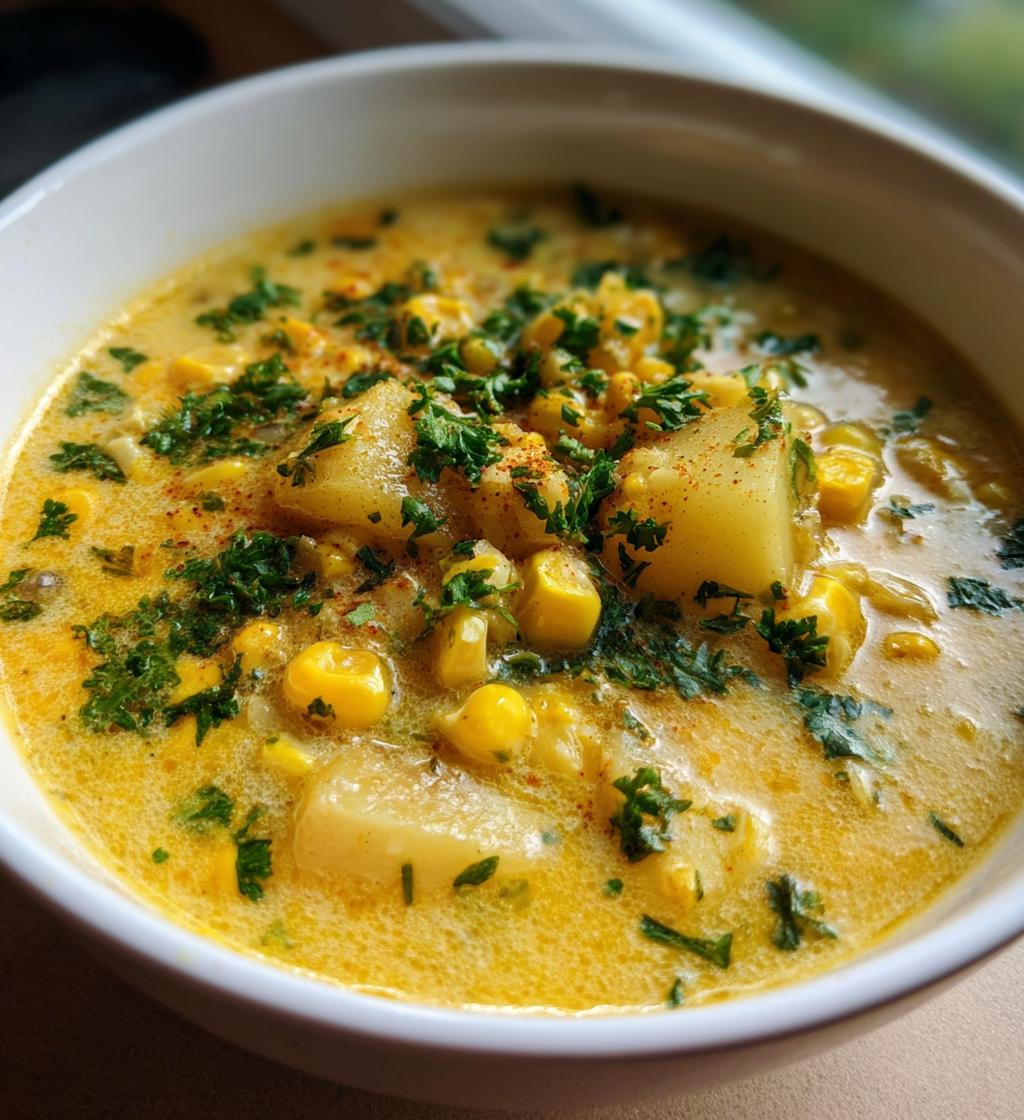 vegetarian corn chowder - detail 1