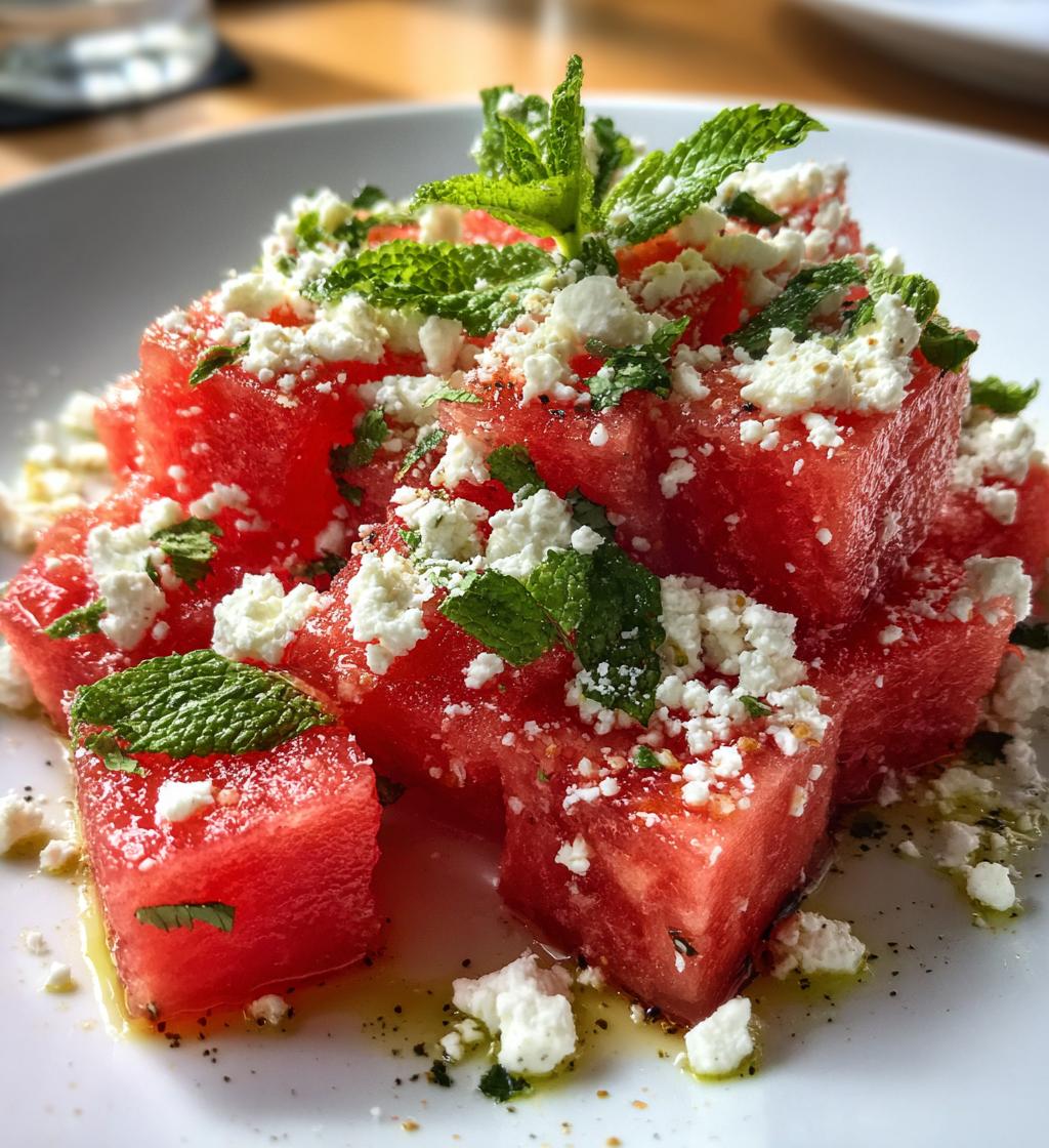 watermelon feta salad with mint
