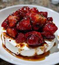 whipped feta with roasted strawberries