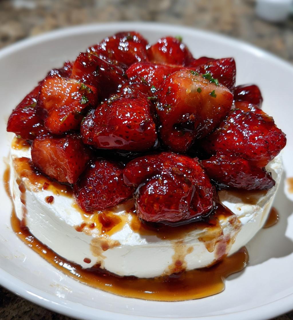 whipped feta with roasted strawberries