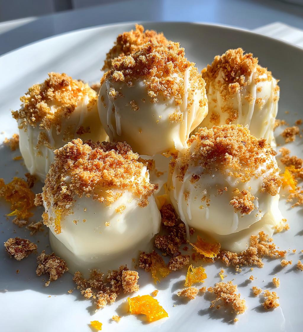 white chocolate orange creamsicle truffles - detail 1
