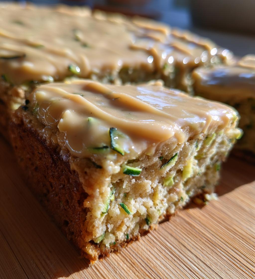 zucchini bars with caramel frosting - detail 1