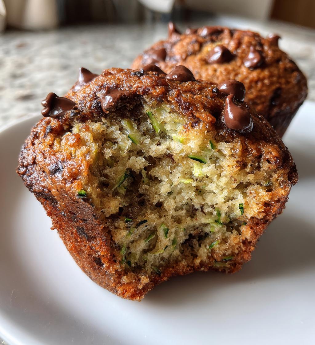 zucchini chocolate chip muffins - detail 1