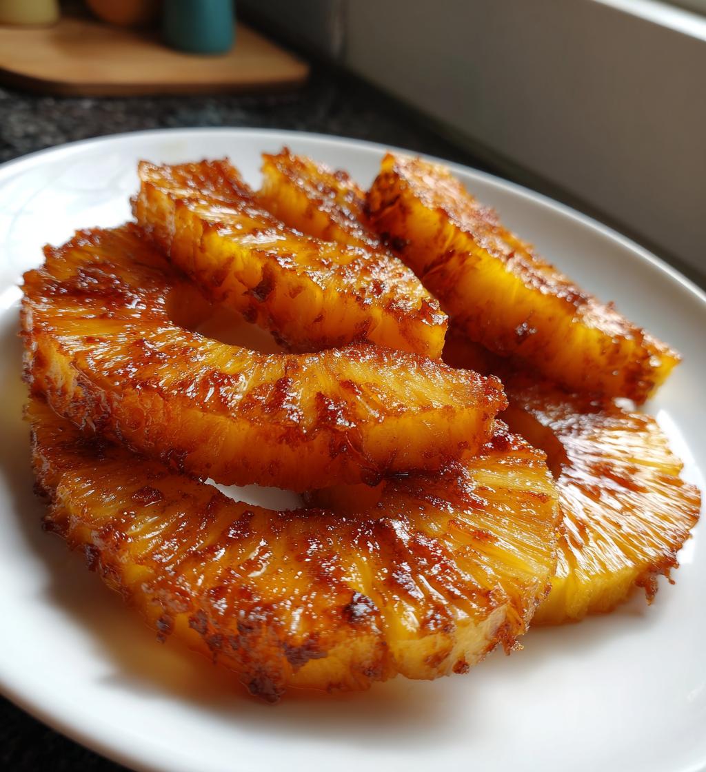 air fryer caramelized pineapple