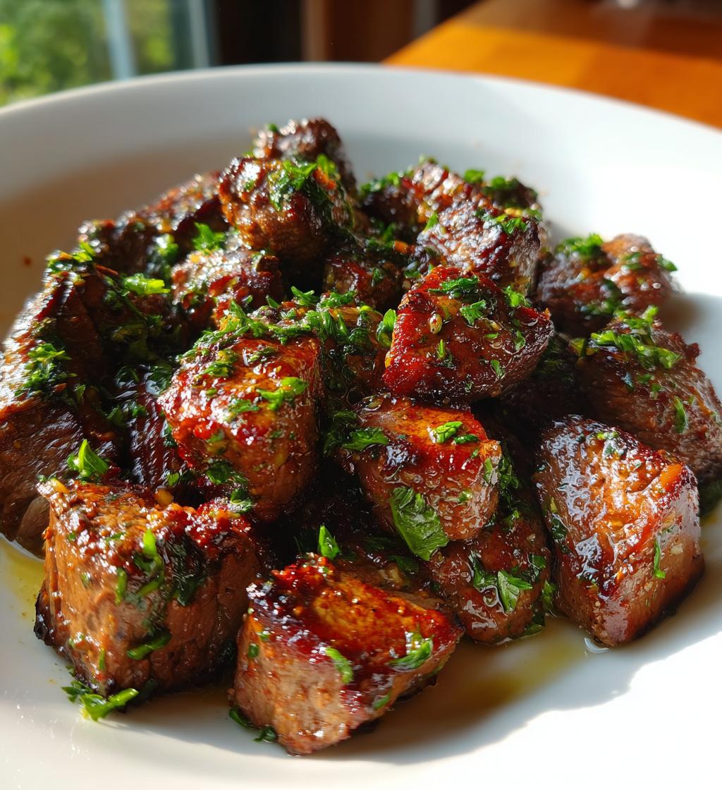 air fryer garlic butter steak bites