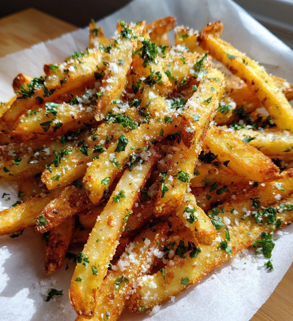 air fryer garlic parmesan fries