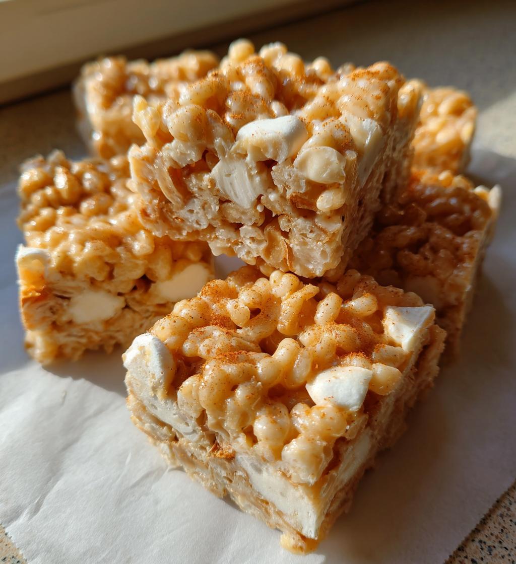apple pie rice krispie treats