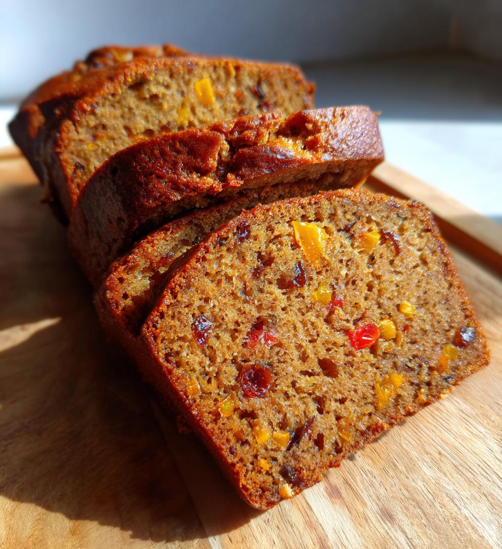 banana bread with wholemeal flour and dried fruit