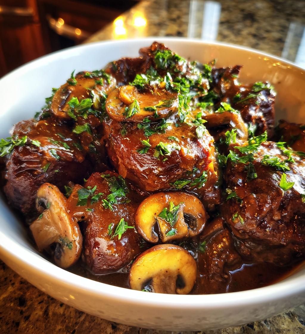 beef tips with mushroom gravy