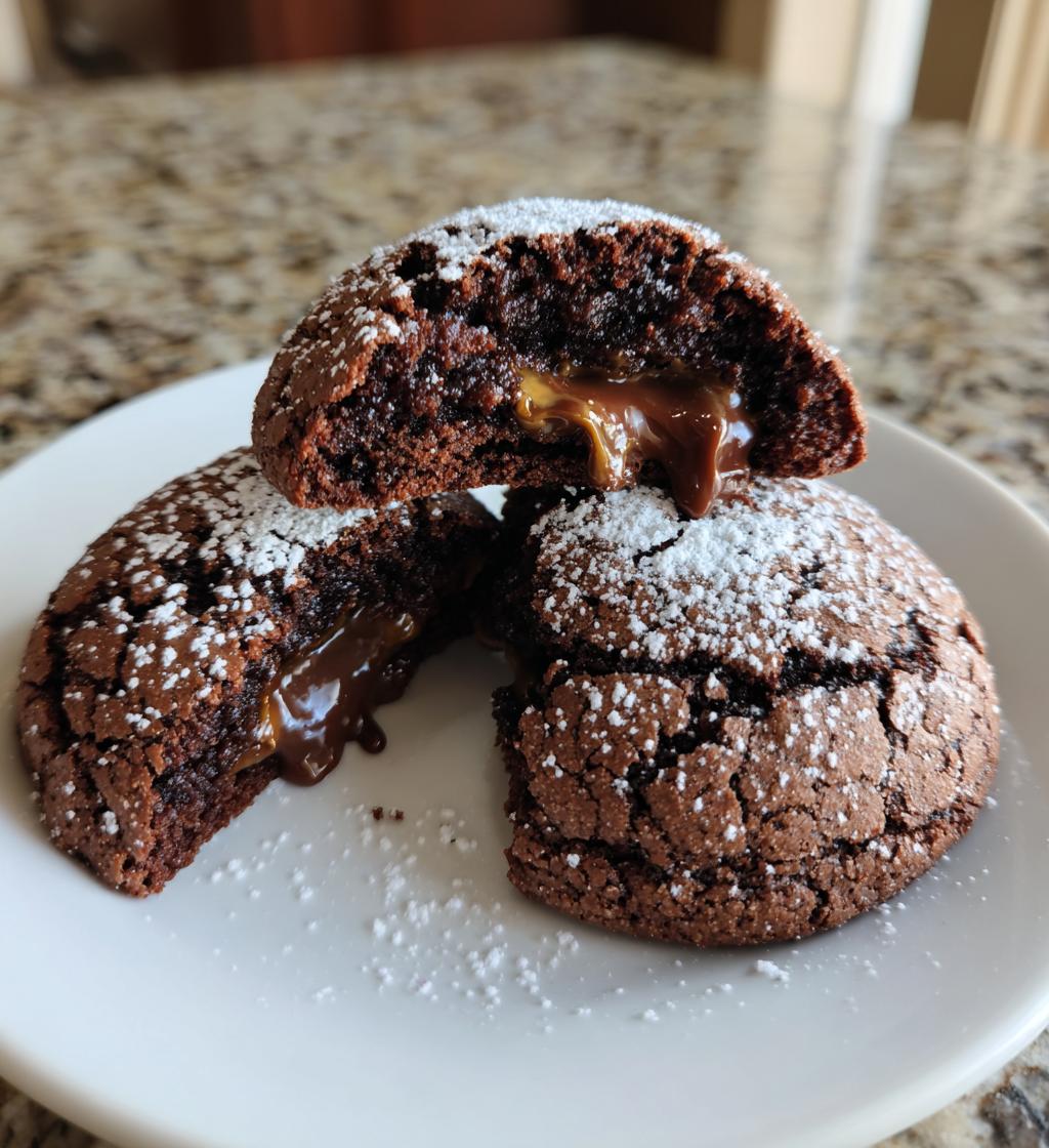 biscoff filled crinkle cookies