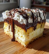 boston cream poke cake