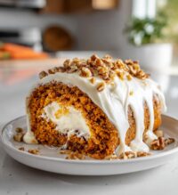 carrot cake roll with cream cheese frosting filling 2