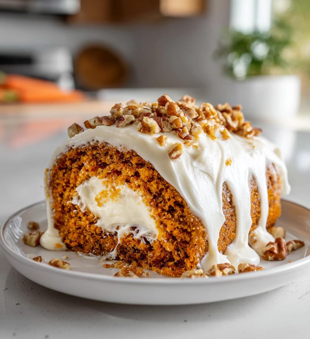 carrot cake roll with cream cheese frosting filling 2