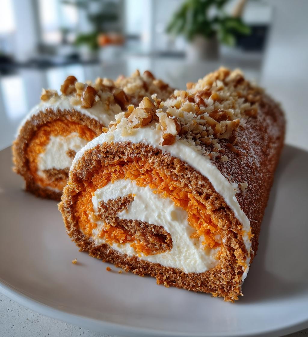 carrot cake roll with cream cheese