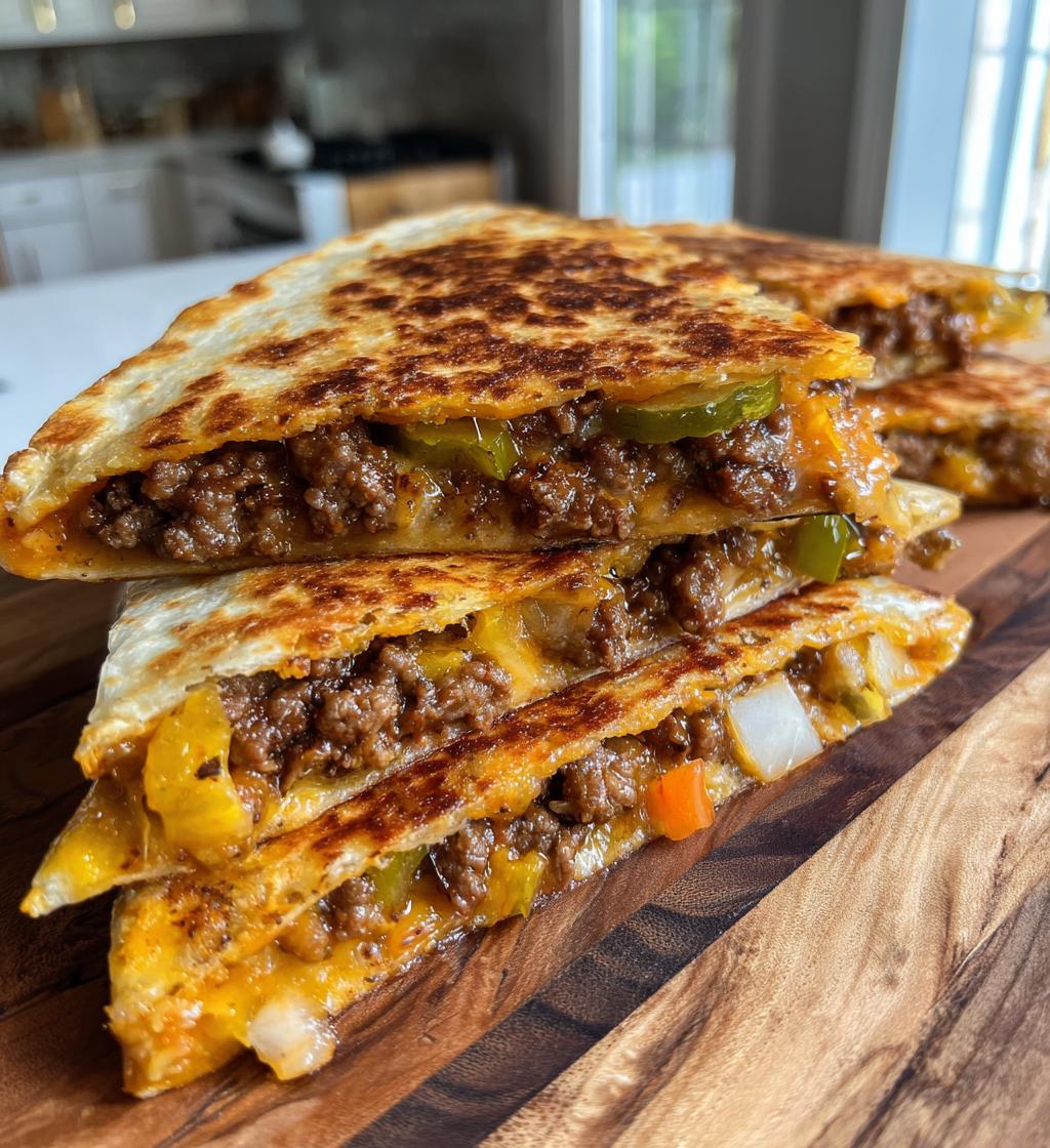 cheeseburger quesadillas