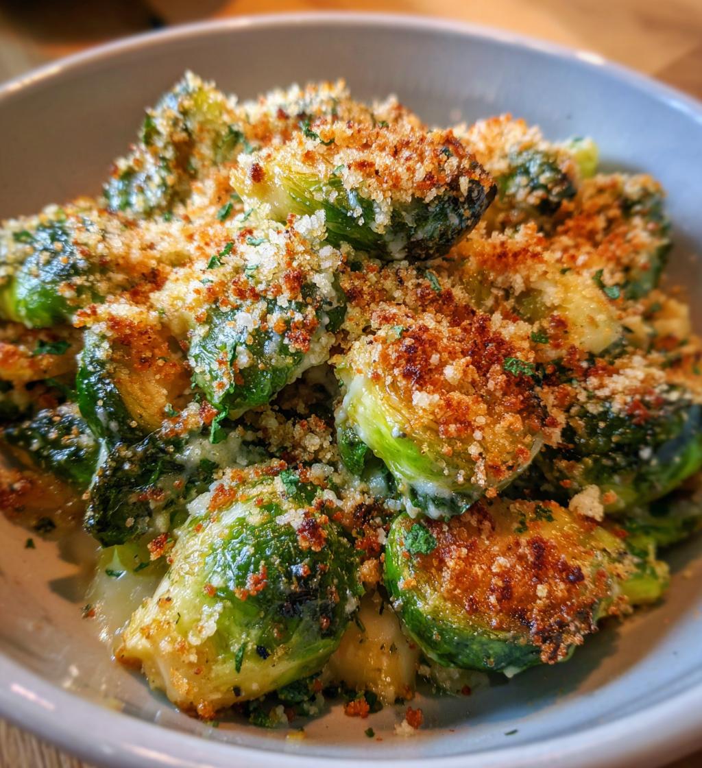 cheesy brussel sprout bake