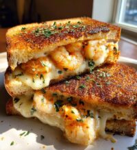 cheesy garlic bread shrimp grilled cheese
